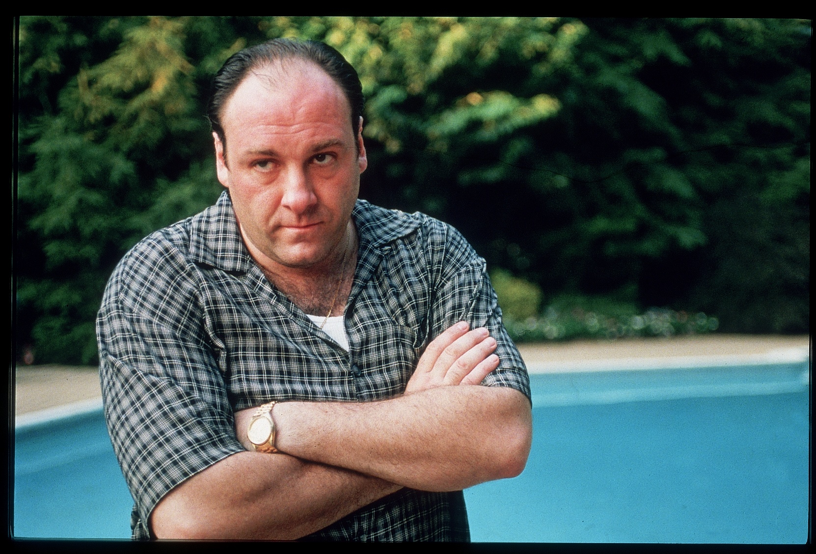 Actor James Gandolfini in scene from HBO TV drama series The Sopranos.  (Photo by Anthony Neste/The LIFE Images Collection/Getty Images)