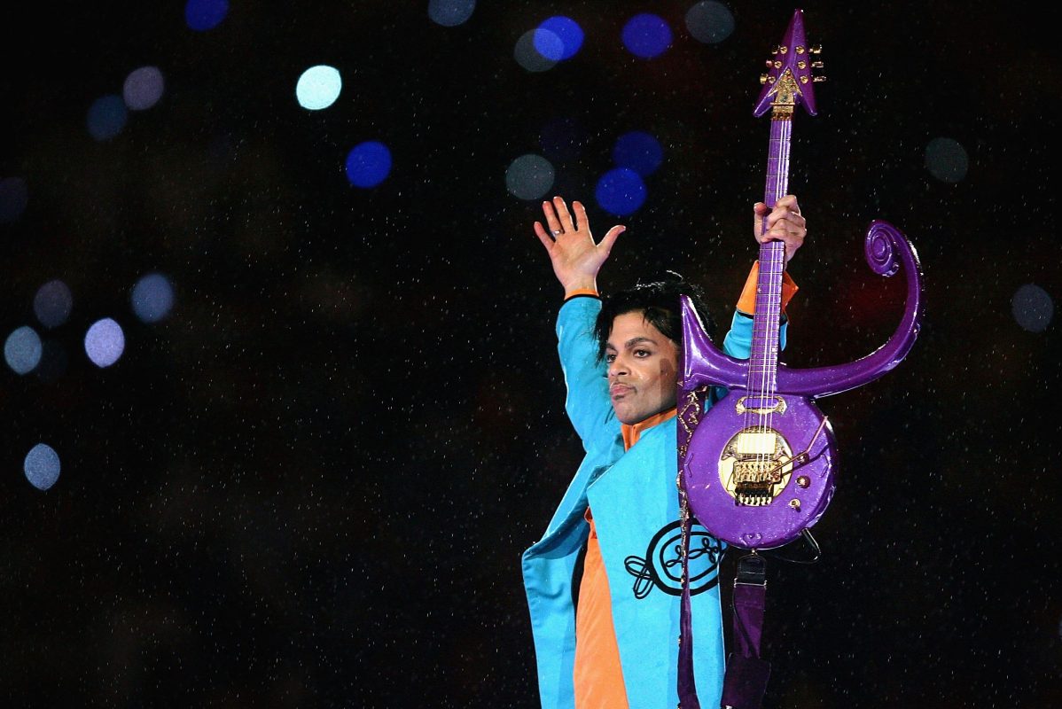 Prince performs during the "Pepsi Halftime Show" at Super Bowl XLI