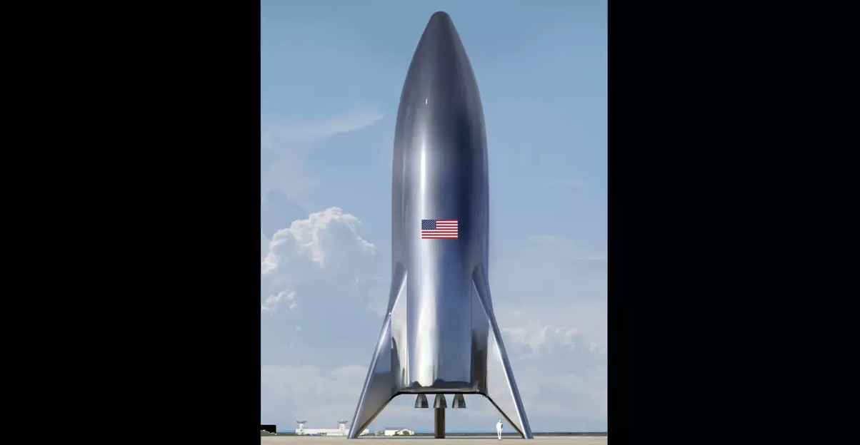 A photo of the assembled SpaceX Starship test vehicle. (Credit: Elon Musk (Twitter)