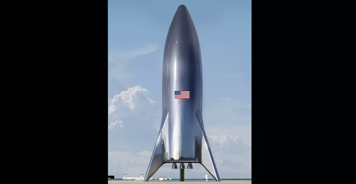 A photo of the assembled SpaceX Starship test vehicle. (Credit: Elon Musk (Twitter)