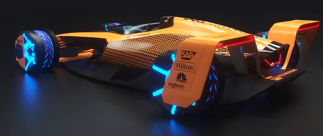 McLaren's vision of a 2050 electric Formula 1 car. (Credit: McLaren Applied Technologies)