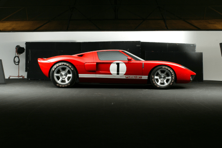 UNITED STATES - JUNE 01: Side view of red Ford GT 40 in the Detroit Studio.(Photo by John B. Carnett/Bonnier Corporation via Getty Images)