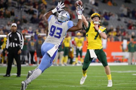 Quarterback John Wolford #7 of the Arizona Hotshots throws a pass during the second half of the Alliance of American Football game against the Salt Lake Stallions at Sun Devil Stadium on February 10, 2019 in Tempe, Arizona.  (Photo by Christian Petersen/AAF/Getty Images)