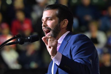 Donald Trump Jr. addresses an audience in El Paso, Texas on February 11, 2019. (Nicholas Kamm / AFP)