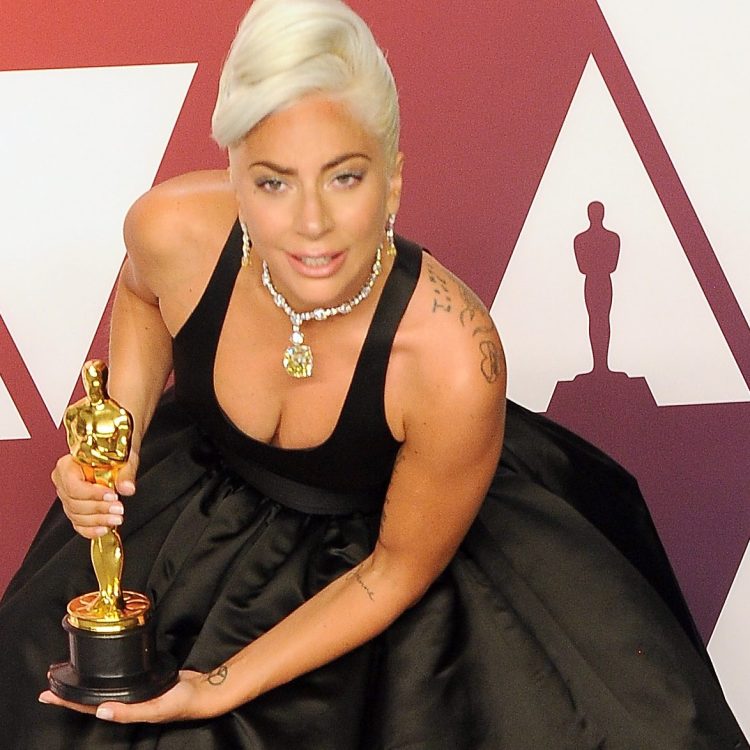 Lady Gaga winner Best Music (Original Song) award for 'Shallow' from 'A Star Is Born' poses in the press room during at Hollywood and Highland on February 24, 2019 in Hollywood, California. (Photo by Albert L. Ortega/Getty Images)