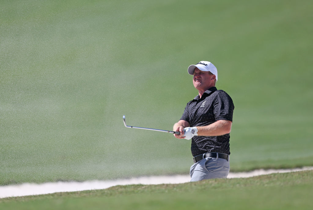 LAKEWOOD RANCH, FLORIDA - FEBRUARY 14:  Ben DeArmond watches his third shot on the ninth hole during the first round of the LECOM Suncoast Classic at Lakewood National Golf Club on February 14, 2019 in Lakewood Ranch, Florida. (Photo by Matt Sullivan/Getty Images)