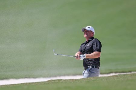LAKEWOOD RANCH, FLORIDA - FEBRUARY 14:  Ben DeArmond watches his third shot on the ninth hole during the first round of the LECOM Suncoast Classic at Lakewood National Golf Club on February 14, 2019 in Lakewood Ranch, Florida. (Photo by Matt Sullivan/Getty Images)