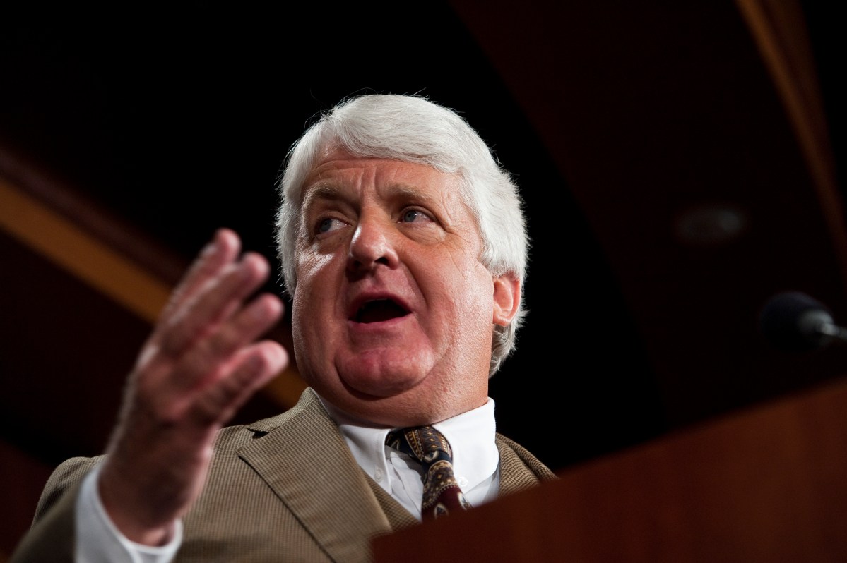 UNITED STATES – OCTOBER 12: Rep. Rob Bishop, R-Utah, participates in a news conference on Wednesday Oct. 12, 2011, to introduce the "Northern Arizona Mining Continuity Act of 2011," which will stop the Interior Department from banning mining in a vast area of Arizona that represents the nation's second largest domestic source of uranium ore. (Photo By Bill Clark/CQ Roll Call)