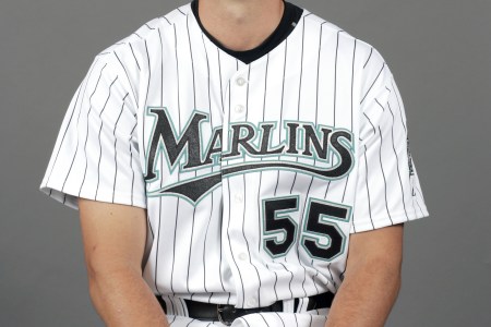 JUPITER, FL - FEBRUARY 26:  Luke Hagerty of the Florida Marlins poses for a portrait during photo day at Roger Dean Stadium on February 26, 2005 in Jupiter, Florida.  (Photo by David Carlson/MLB Photos via Getty Images)