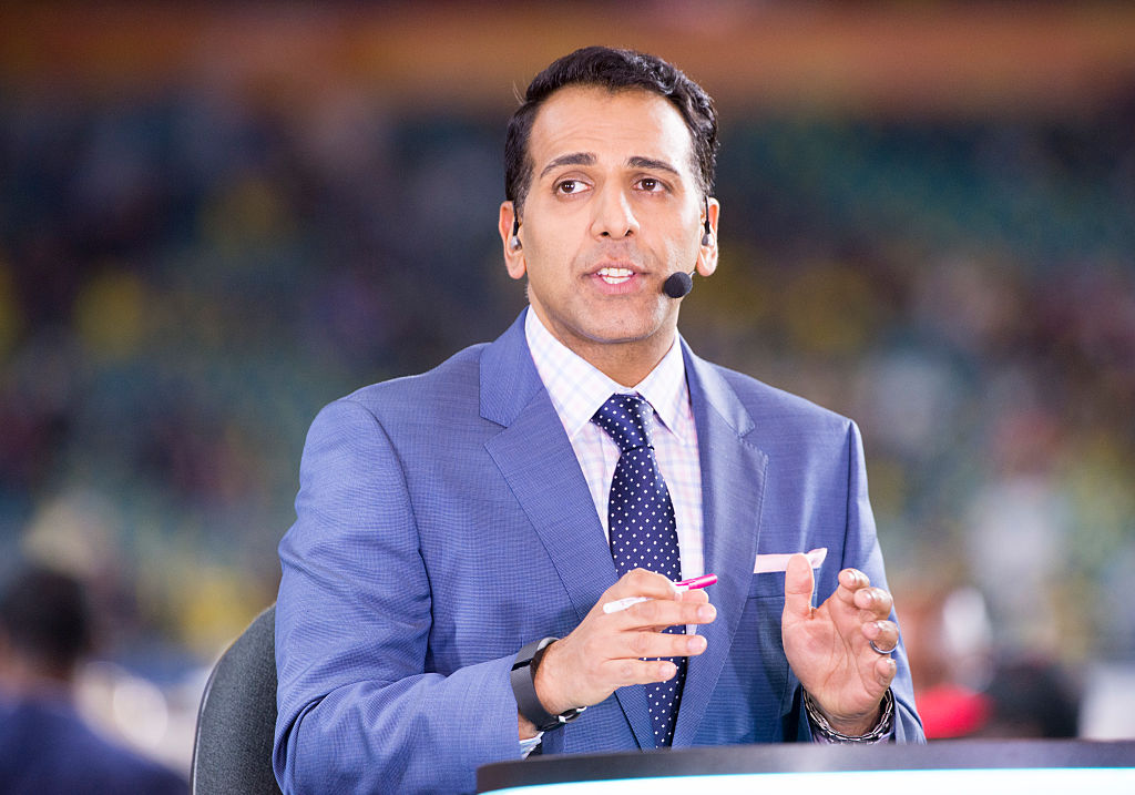 ESPN Studio Anchor Adnan Virk during the ESPN College Football Pregame Show on December 30, 2016, at the Hard Rock Stadium in Miami Gardens, FL (Photo by Doug Murray/Icon Sportswire via Getty Images)