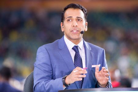 ESPN Studio Anchor Adnan Virk during the ESPN College Football Pregame Show on December 30, 2016, at the Hard Rock Stadium in Miami Gardens, FL (Photo by Doug Murray/Icon Sportswire via Getty Images)