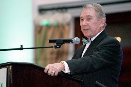 NEW ORLEANS - MARCH 13:  George Shinn, owner of the New Orleans Hornets, hosts their annual Top Hats and High Tops gala with proceeds benefiting the Shinn Foundation on March 13, 2008 at the Audubon Zoo in New Orleans, Louisiana. (Photo by Layne Murdoch/NBAE via Getty Images)