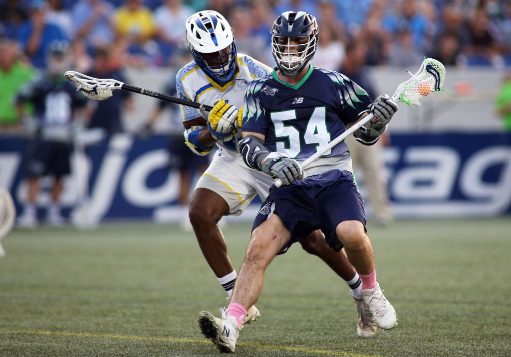 ANNAPOLIS, MD - JULY 20: Chesapeake Bayhawks Jake Froccaro (54) in action during a match between the Chesapeake Bayhawks and the Florida Launch on July 20, 2017, at Navy-Marine Corps Memorial Stadium in Annapolis, Maryland. (Photo by Daniel Kucin Jr./Icon Sportswire via Getty Images)