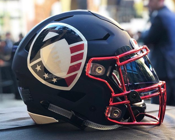 An Alliance of American Football helmet. (AAF via Instagram)