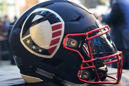An Alliance of American Football helmet. (AAF via Instagram)