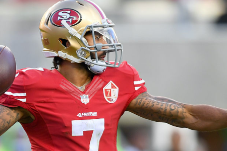 Colin Kaepernick #7 of the San Francisco 49ers drops back to pass against the Seattle Seahawks during the second quarter of their NFL football game at Levi's Stadium on January 1, 2017 in Santa Clara, California. (Photo by Thearon W. Henderson/Getty Images)
