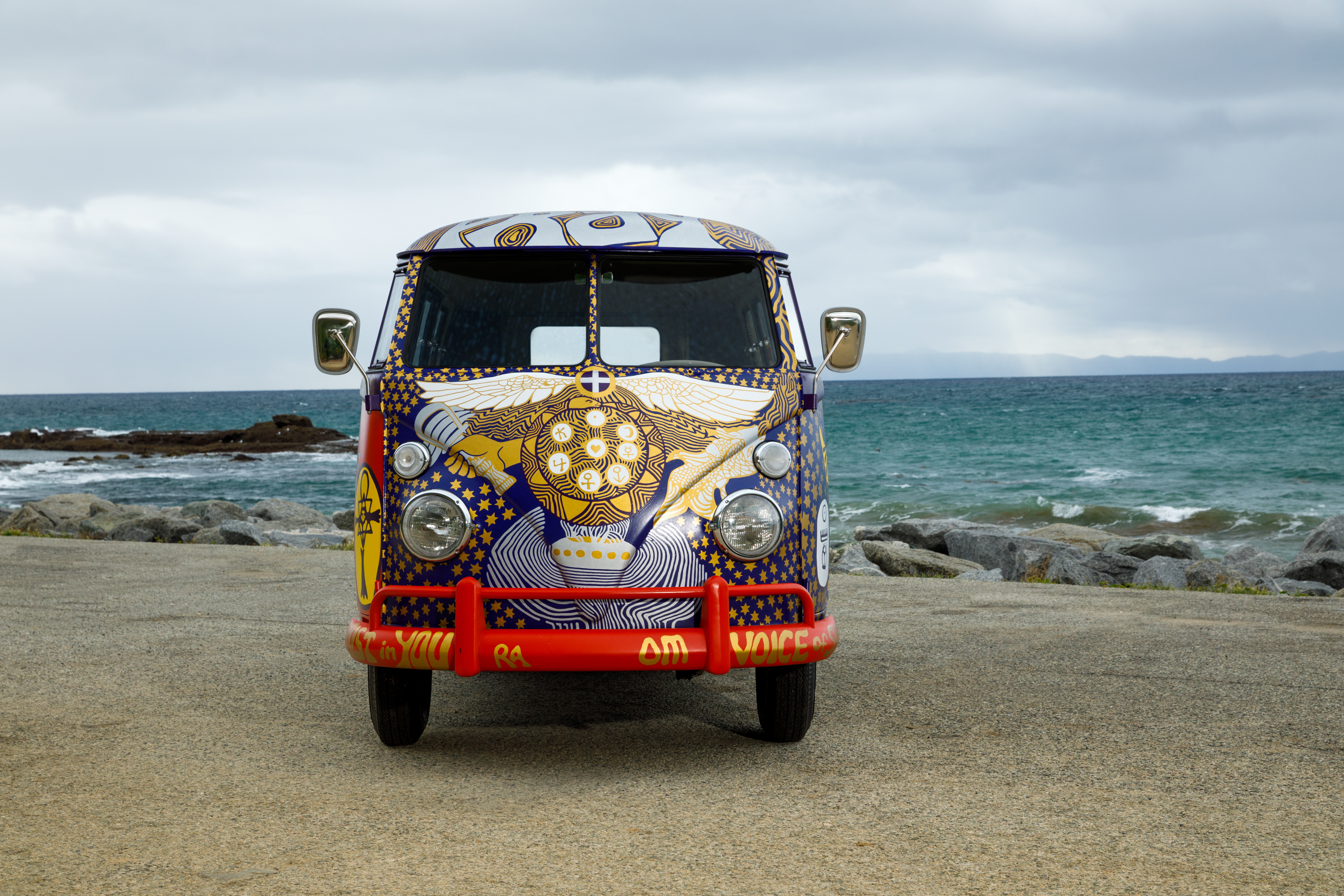 A recreation of the legendary “Light” bus that gained recognition after its appearance at the 1969 Woodstock Art and Music Fair. (Volkswagen)
