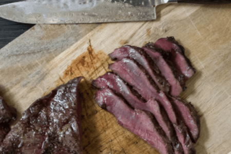 The beginning stages of making venison heart crostini. (MeatEater)