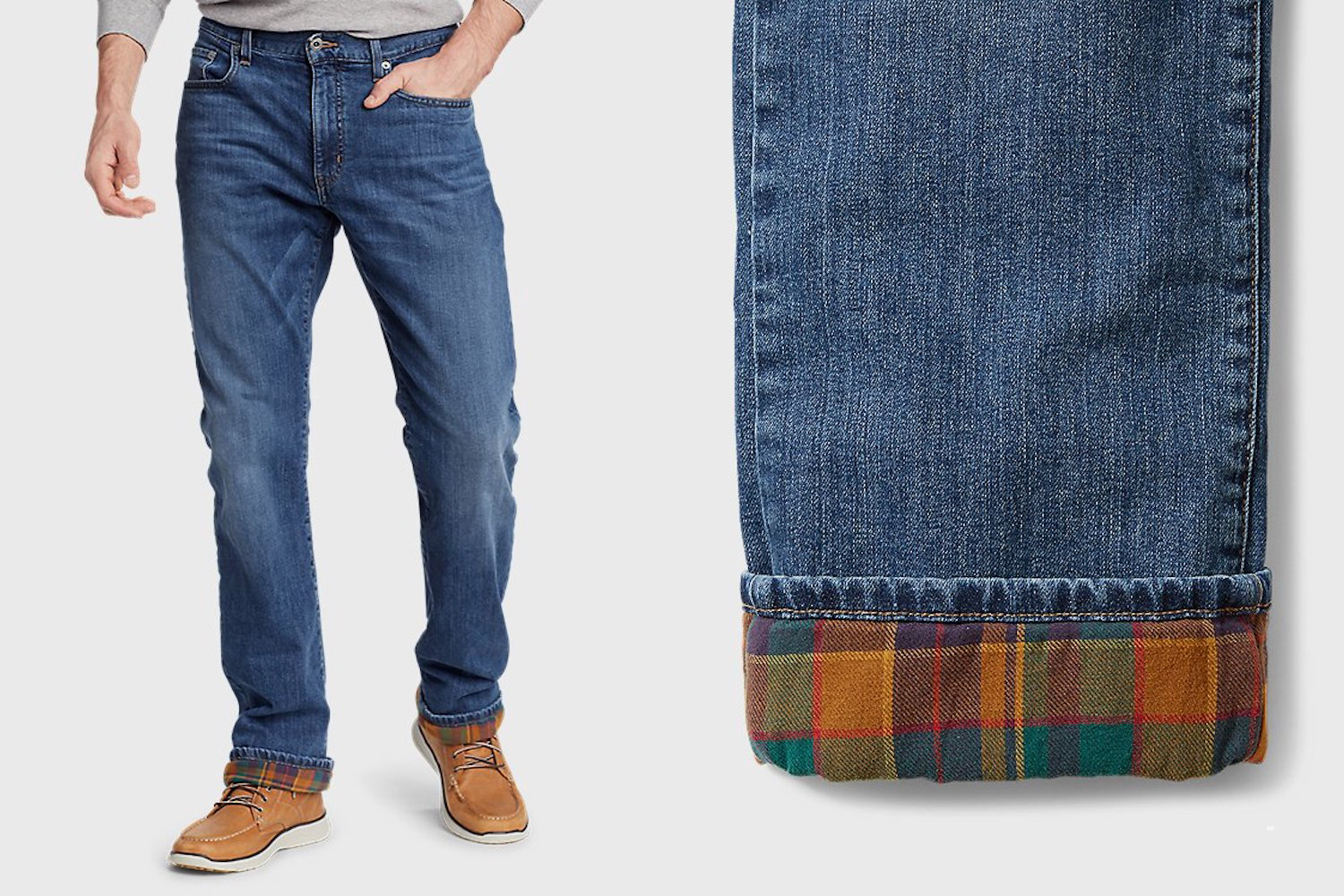 Eddie Bauer flannel lined jeans for men