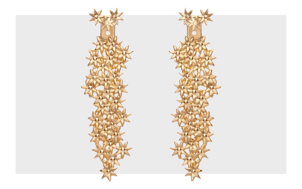 Gold Vermeil Flower Earrings AUrate Holiday 50/50
