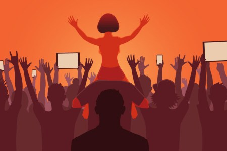 The 50 worst people at concerts. Pictured, a photo illustration of terrible concert behavior.