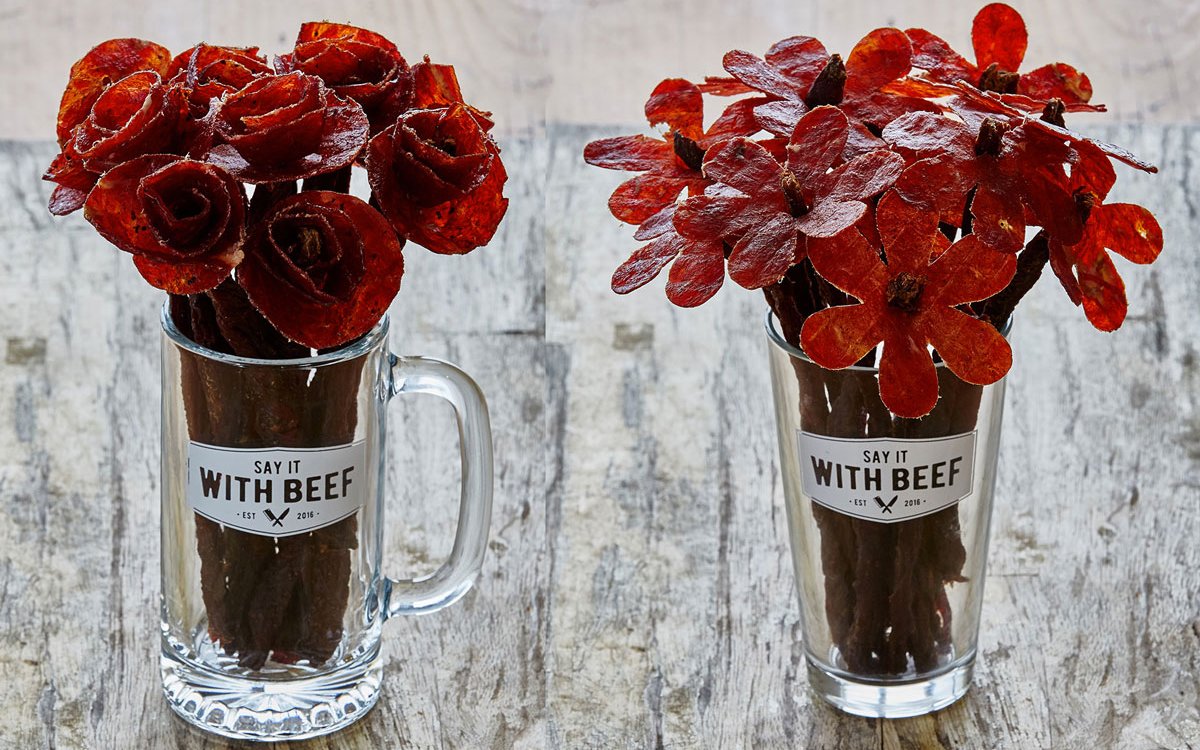 Beef Jerky Flower Bouquets from Say It With Beef InsideHook