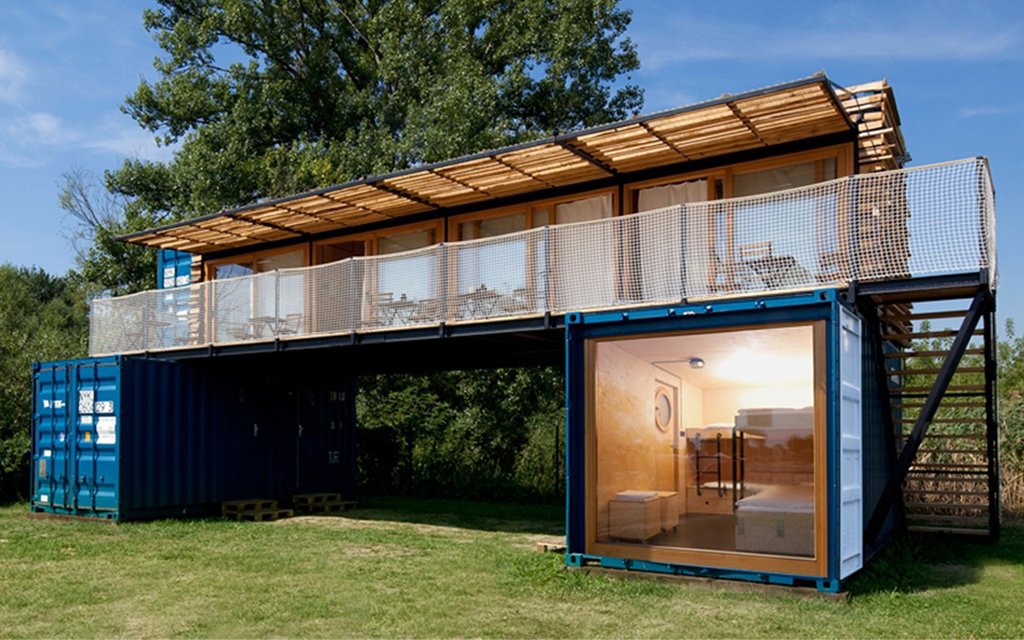 Mobile Riverside Hotel Made of Shipping Containers InsideHook