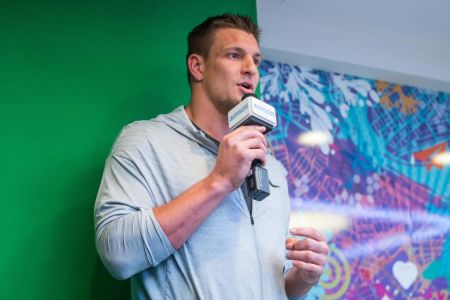 BOSTON, MA - FEBRUARY 13:  Gronkowski Family Foundation makes donation to Boston Children's Hospital at Boston Children's Hospital on February 13, 2019 in Boston, Massachusetts.  (Photo by Scott Eisen/Getty Images for Boston Children's Hospital)