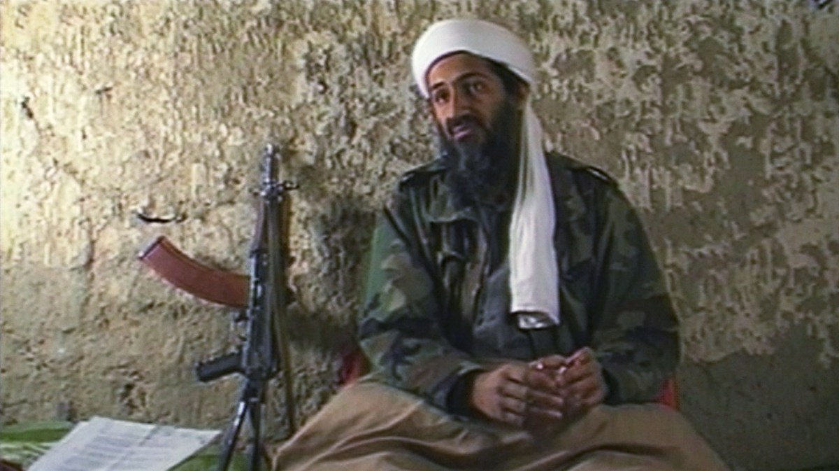 AFGHANISTAN - AUGUST 20: (JAPAN OUT) (VIDEO CAPTURE) Osama Bin Laden, the Saudi millionaire and fugitive leader of the terrorist group al Qaeda, explains why he has declared a "jihad" or holy war against the United States on August 20, 1998 from a cave hideout somewhere in Afghanistan. Bin Laden is thought to be the mastermind behind the September 11, 2001 terrorist attacks on New York and Washington D.C. (Photo by CNN via Getty Images)