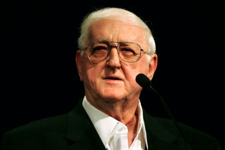 AUGUSTA, GA - APRIL 6:  Golf Writer Dan Jenkins speaks during the Golf Writers Association of America Awards Dinner on April 6, 2005 in Augusta, Georgia. (Photo by Andrew Redington/Getty Images)