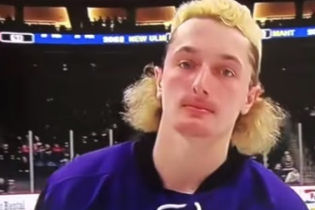 A shot from the   Game on! Minnesota All Hockey Hair Team. (YouTube)