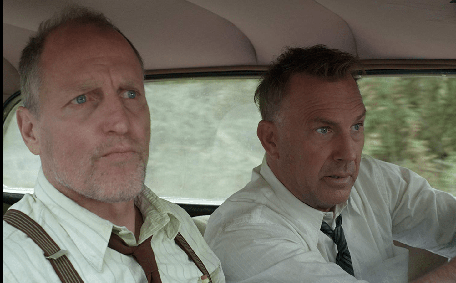 Woody Harrelson and Kevin Costner, right, in a scene from the trailer on IMDB.com for "The Highwaymen." (IMDB)