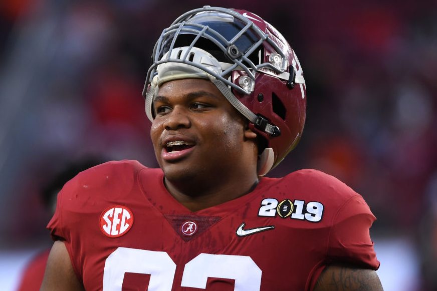 Quinnen Williams #92 of the Alabama Crimson Tide. (Photo by Jamie Schwaberow/Getty Images)