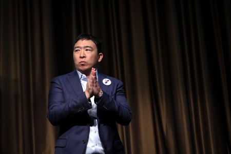 Andrew Yang has plans to campaign with holograms. (Getty Images)