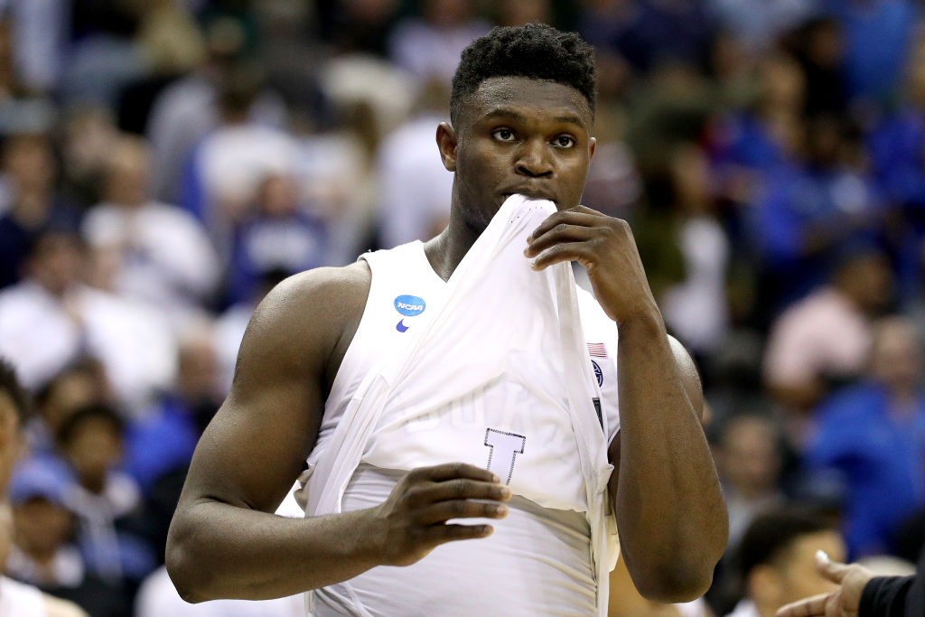 Zion Williamson #1 of the Duke Blue Devils. (Photo by Patrick Smith/Getty Images)