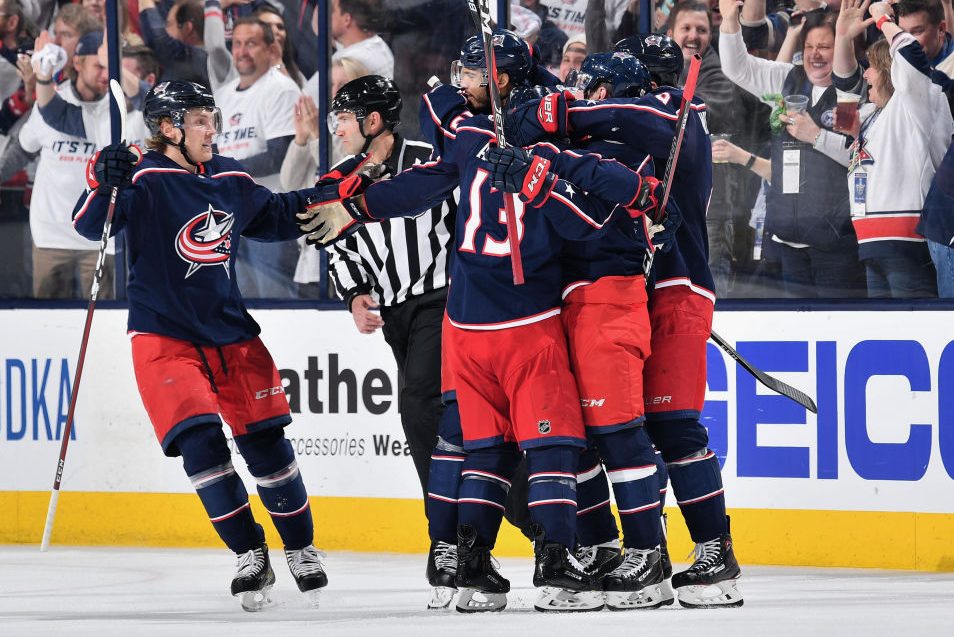 The Columbus Blue Jackets beat the top-seeded Tampa Bay in the playoffs. (Getty)