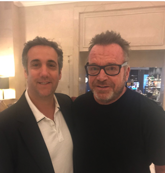 Tom Arnold and Michael Cohen seem like buddies. 