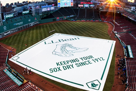 The L.L. Bean rain tarp at Fenway Park. (L.L. Bean)