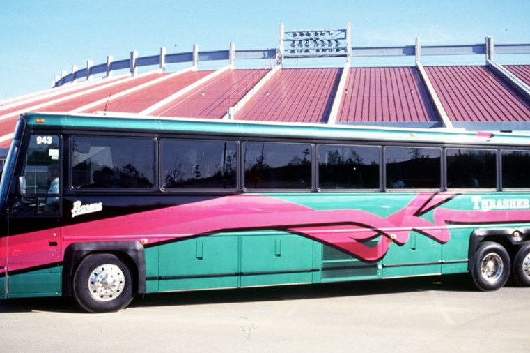 The bus Michael Jordan bought in 1994 for the Birmingham Barons. (eBay) 