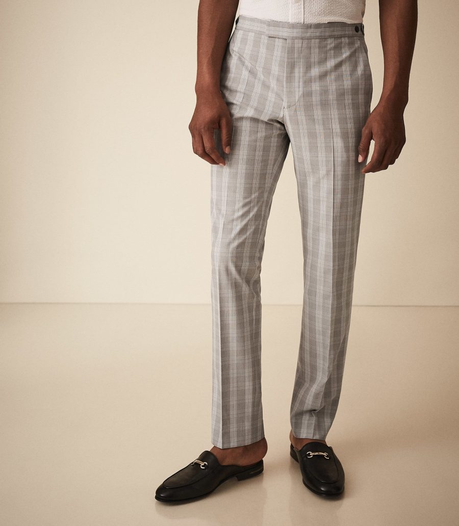 Checkered Tailored Trousers Reiss