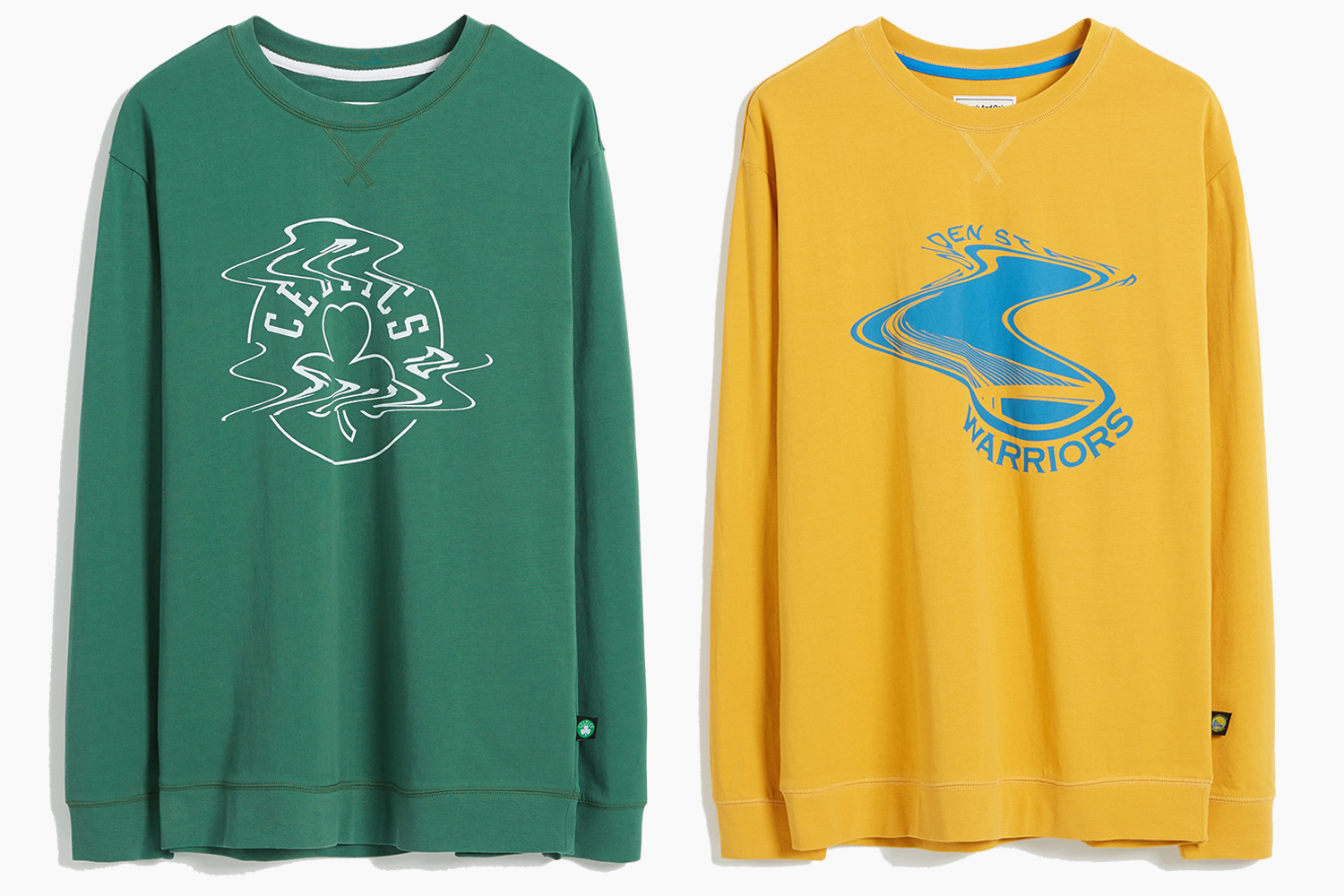 Take 50% off the Twisted Logo NBA collection for the Warriors, Celtics and 76ers.