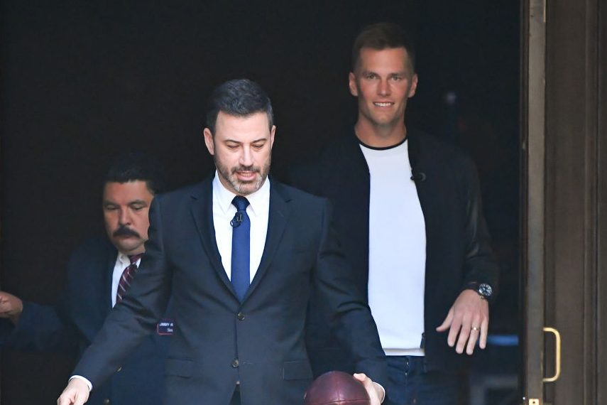 Jimmy Kimmel and Tom Brady at "Jimmy Kimmel Live." (RB/Bauer-Griffin/GC Images)