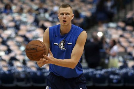 Kristaps Porzingis of the Dallas Mavericks. (Omar Vega/Getty)