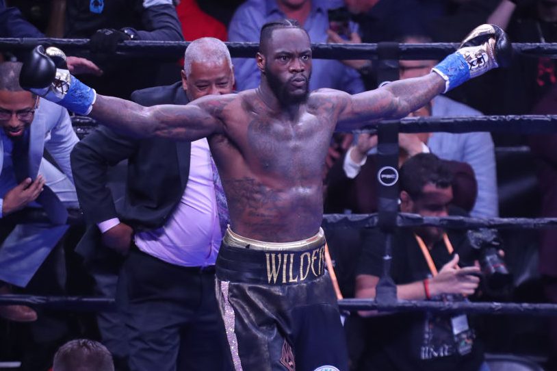 Deontay Wilder after a first-round knockout. (Edward Diller/Getty)