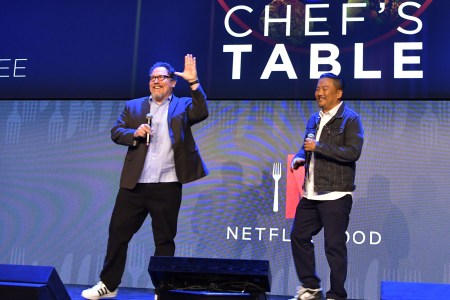 Jon Favreau and Roy Choi speak onstage at the Netflix FYSEE Food Day.
