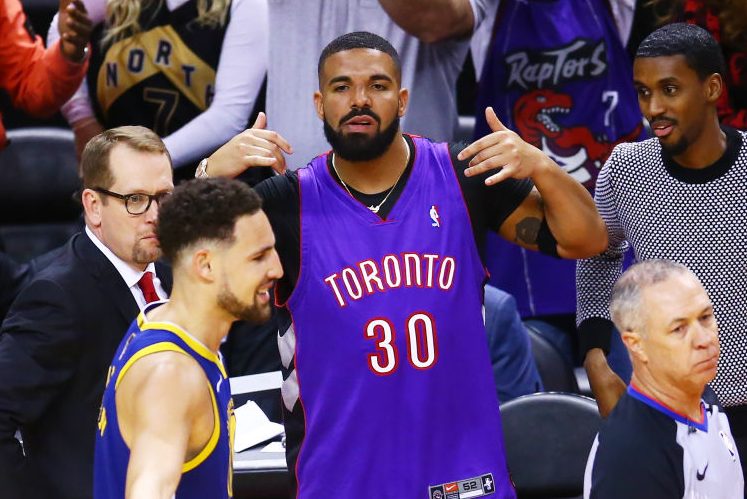 Drake during Game 1 of the NBA Finals. (Vaughn Ridley/Getty)