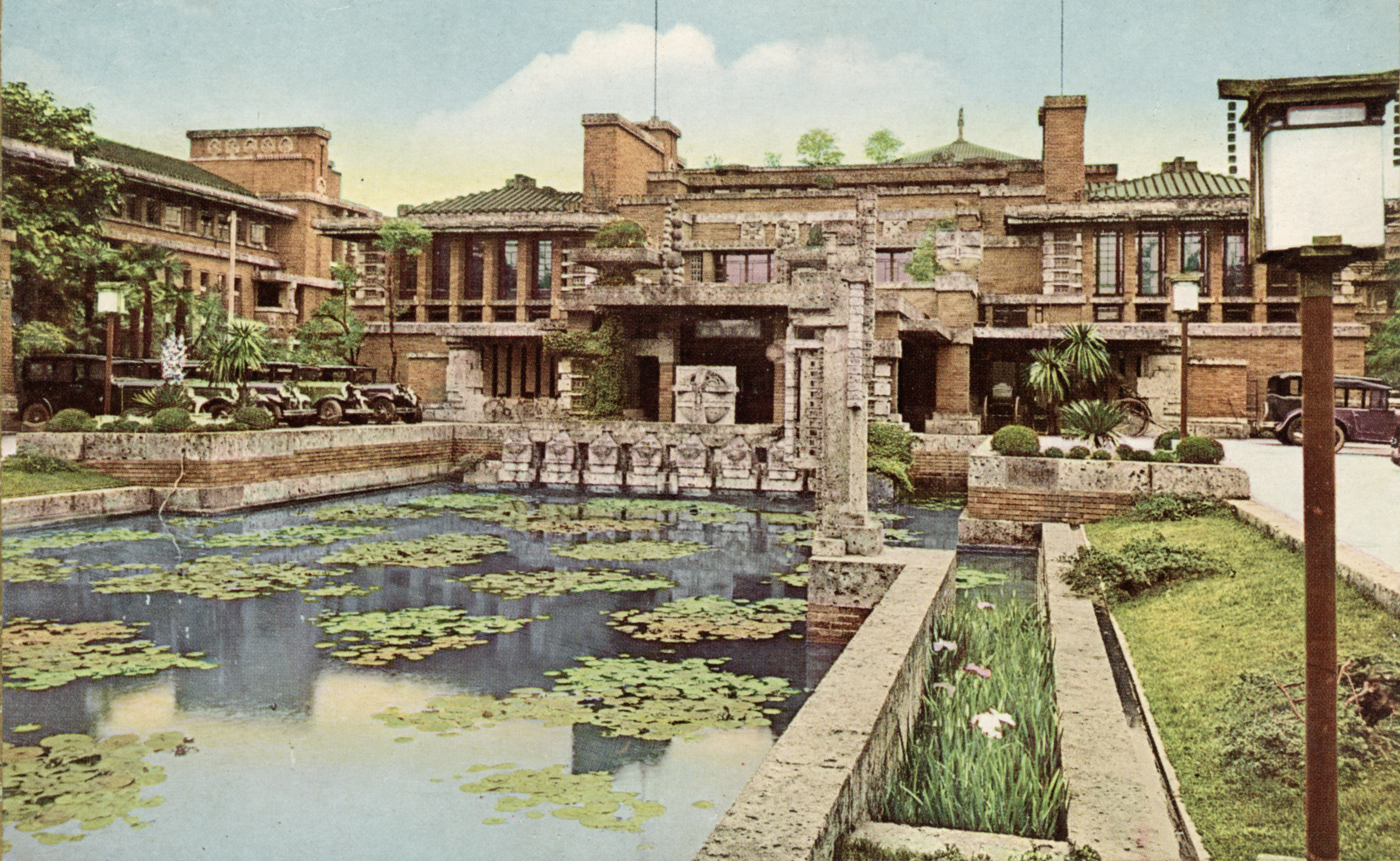 The Imperial Hotel Tokyo, designed by Frank Lloyd Wright, demolished in 1968  (Photo by Hulton Archive/Getty Images)