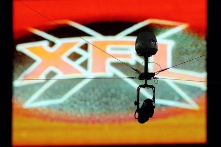 A view of the XFL's SkyCam. (Stephen Dunn /Allsport)