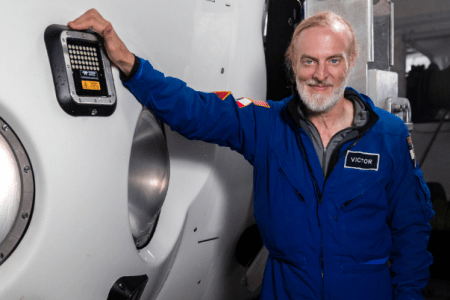 Victor Vescovo alongside his Limiting Factor watercraft. (Five Deep)