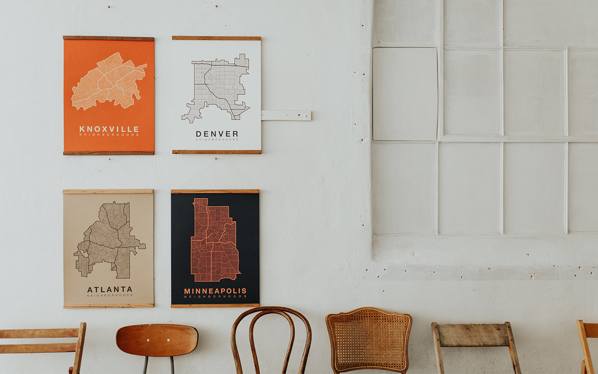 This Knoxville Studio Hand-Prints Maps of American Cities